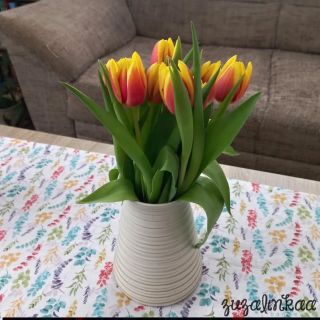 Letos mám ten šicí rozjezd nějaký pomalejší 🙈 Ale ušila jsem si krásný jarně-letní ubrus do obýváku 🌷 #jaro #ubrus...