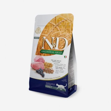 N&D cat Ancestral Grains adult, lamb, spelt, oats & blueberry 1,5 kg