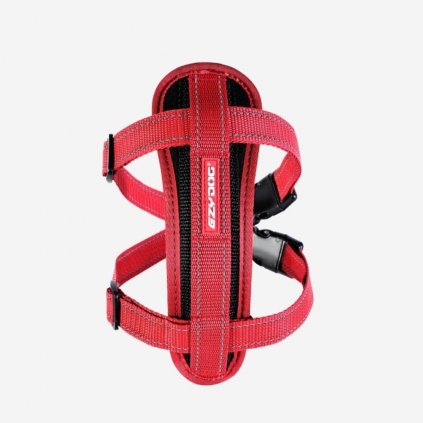 EZYDOG postroj CHEST PLATE HARNESS a bezpečnostný pás do auta - červený