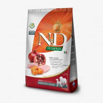 N&D dog PUMPKIN adult medium & maxi, chicken & pomegranate 12 kg