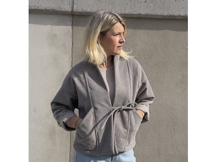 Manšestrový kabátek béžový