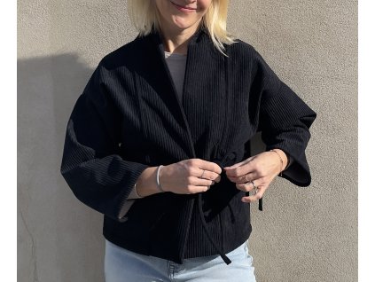 Manšestrový kabátek černý