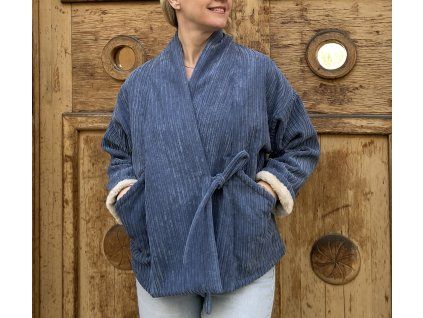 Zateplený kabátek modrý