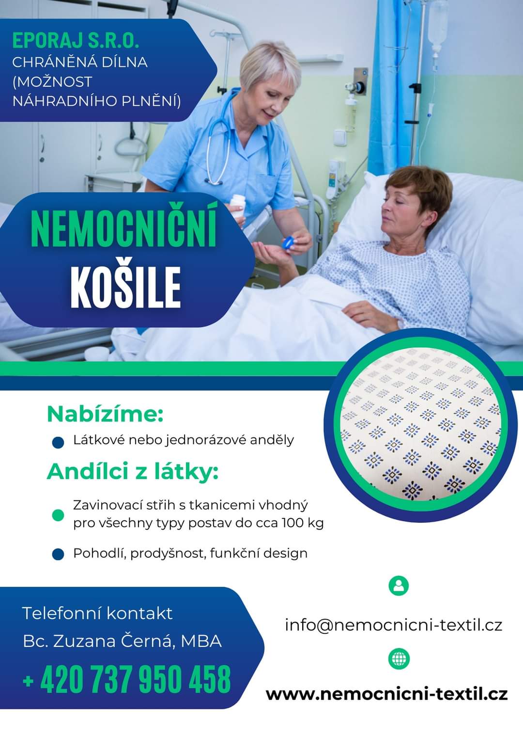 Objednávku nemocniční košile vyřídíme i telefonicky