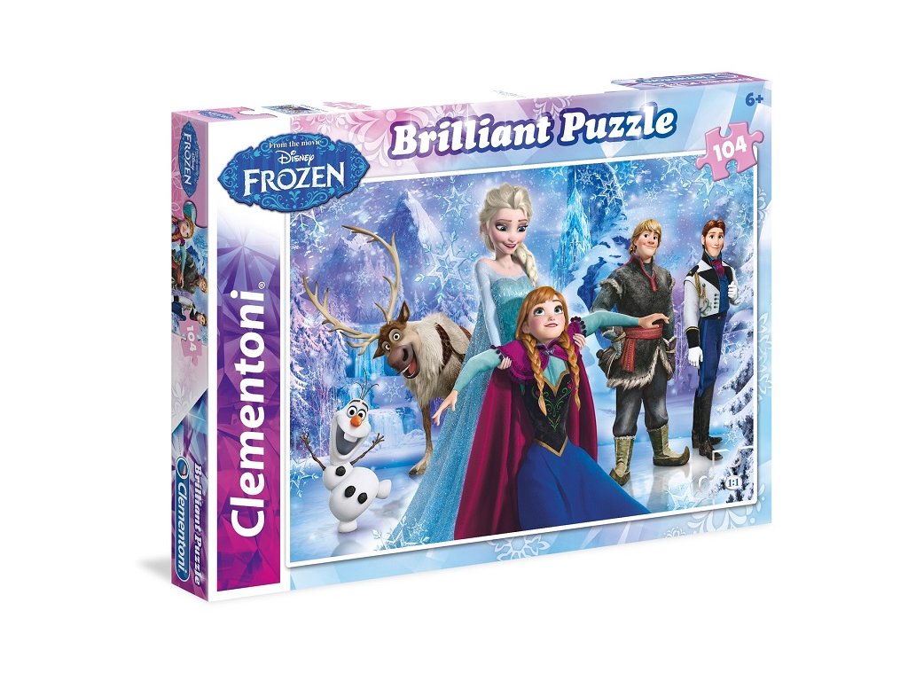 Clementoni brilliant puzzle Frozen 104 dielikov