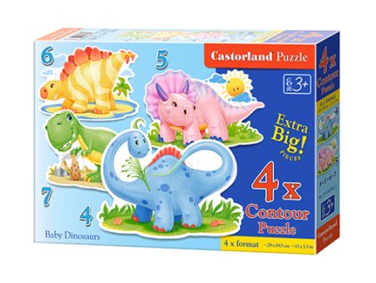 Castorland detské Maxi puzzle Malí Dinosaury 4v1 sada