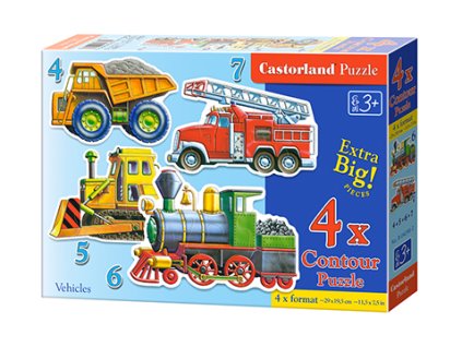 Castorland detské Maxi puzzle Mašiny 4v1 sada