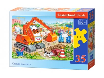 Castorland detské puzzle Oranžový bager 35 dielikov