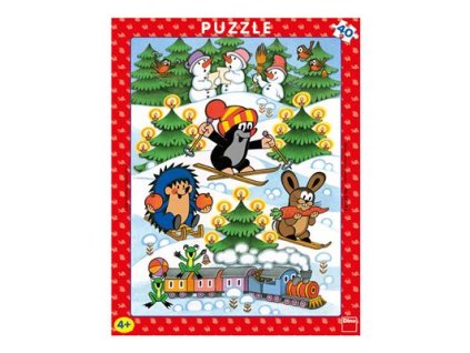 Dino puzzle Krtko na snehu 40 dielikov - doskové puzzle