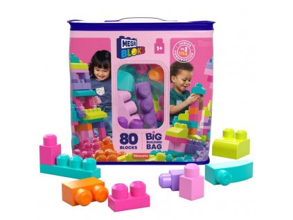 25DCH62 80 kociek mega bloks vo vrecusku pastelove ruzove