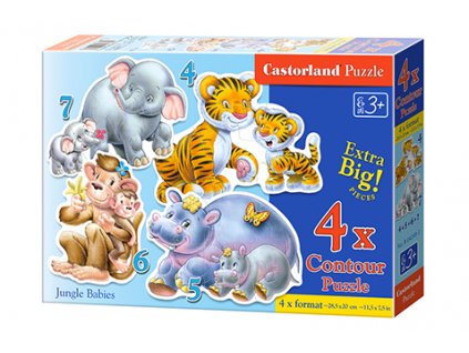 Castorland detské Maxi puzzle Jungle Babies 4v1 sada