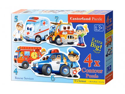 Castorland detské Maxi puzzle Záchranné vozidlá 4v1 sada