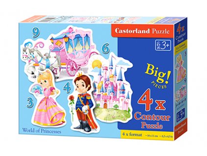 Castorland detské puzzle Svet Princezien 4v1 sada