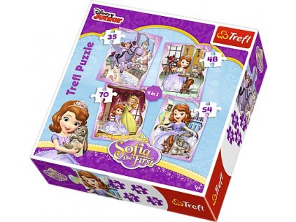 Trefl puzzle Veselý deň princeznej Sofie 4v1 sada