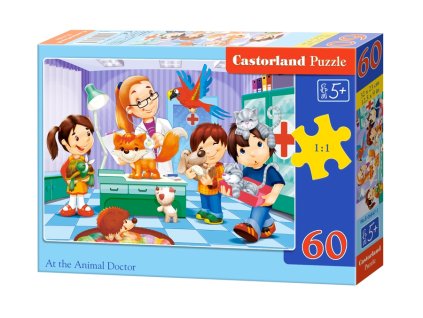 Castorland detské puzzle U zverolekára 60 dielikov