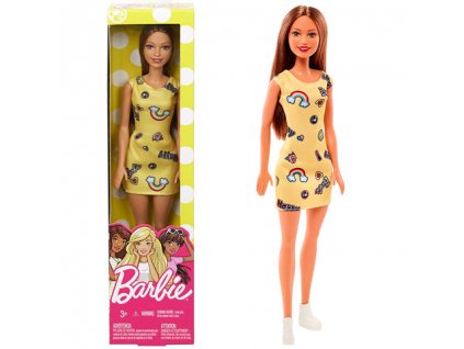 Mattel Barbie Chic Hnedovlasá v žltých šatách