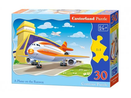 Castorlnad detské puzzle Lietadlo na dráhe 30 dielikov