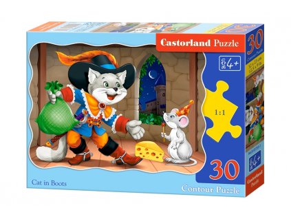 Castorland detské puzzle Kocúr v čižmách 30 dielikov