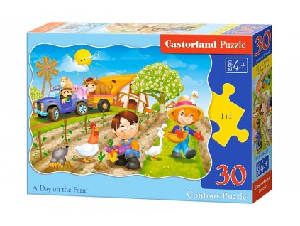 Castorland detské puzzle Deň na farme 30 dielikov