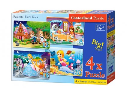 Castorland detské puzzle Rozprávky 4v1