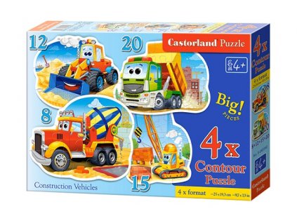 Castorland detské puzzle Stavebné stroje 4v1