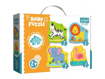 Trefl Baby puzzle Safari zvieratká 4v1 3+4+5+6 dielikov
