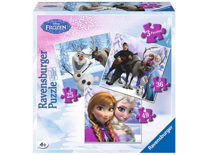 Ravensburger puzzle Frozen 3v1 25, 36, 49 dielikov