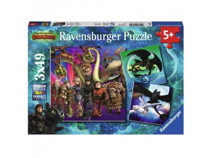 Ravensburger puzzle Ako vycvičiť draka 3 x 49 dielikov