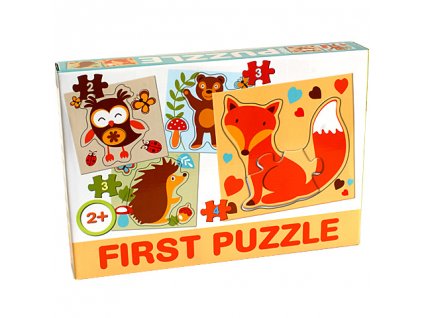 D-Toys puzzle Lesné zvieratká 4v1 sada