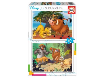 Educa puzzle Leví Kráľ + Kniha džungle 2x20 dielikov