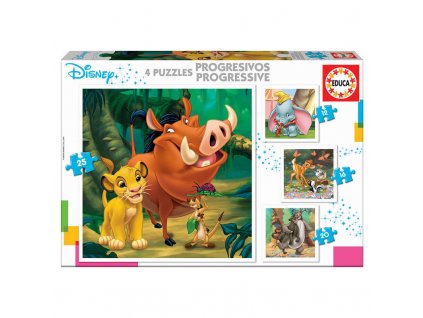 Educa Progressive Puzzle Disney zvieratká 4v1