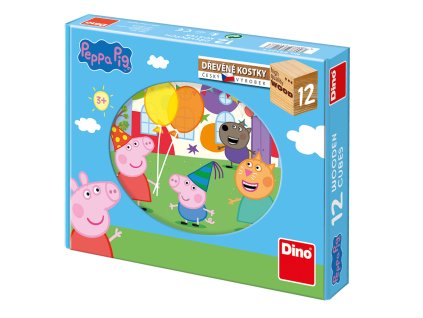 Dino Drevené kocky Peppa Pig - 12 kociek