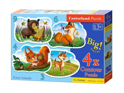Castorland puzzle Lesné zvieratká 3+4+6+9 dielikov