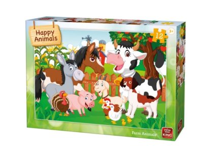 King puzzle Zvieratká na farme 12 dielikov