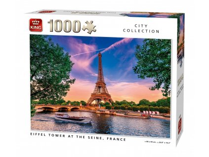 King puzzle Eiffelova veža pohľad od Seiny 1000 dielikov