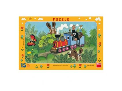 Dino doskové puzzle - Krtko a lokomotíva 15 dielikov