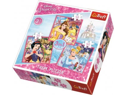Trefl puzzle Disney Princezné 3v1