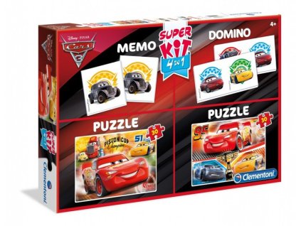 Clementoni Super Kit - Cars 3 - 2x puzzle + domino + pexeso