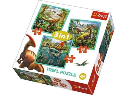 Trefl puzzle Dinosaury sada 3v1