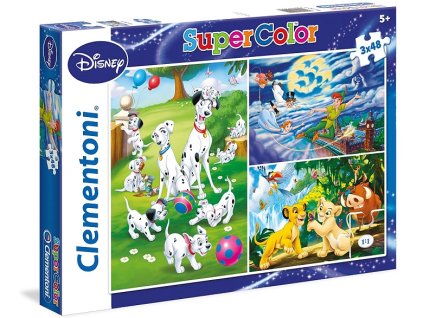 Clementoni puzzle Disney Klasik sada 3 x 48 dielikov