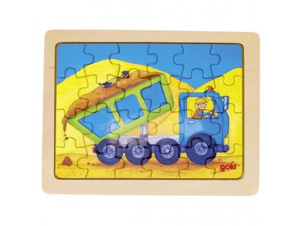 Goki puzzle Autá v práci - Nákladné auto 24 dielikov