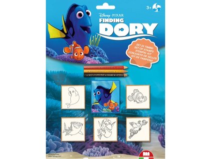 Multiprint Set pečiatok Hľadá sa Dory + 3 farbičky (9 kusov)
