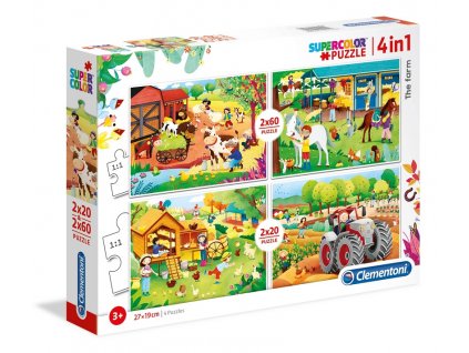 Clementoni puzzle Farma sada 4v1