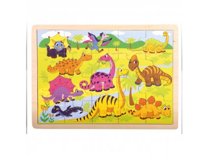 Bino drevené puzzle Dinosauri 20 dielikov