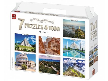 King puzzle 7 Divov Sveta 1000 dielikov sada 7v1