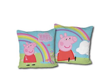 Jerry Fabrics vankúšik Peppa Pig a dúha 40 x 40 cm