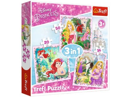 Trefl puzzle Disney Princess sada 3v1