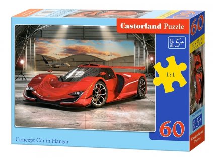 Castorland detské puzzle Auto v hangári 60 dielikov