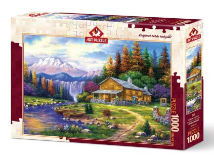 Art puzzle Západ slnka v horách 1000 dielikov