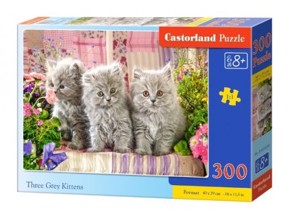 Castorland puzzle Tri šedé mačiatka 300 dielikov